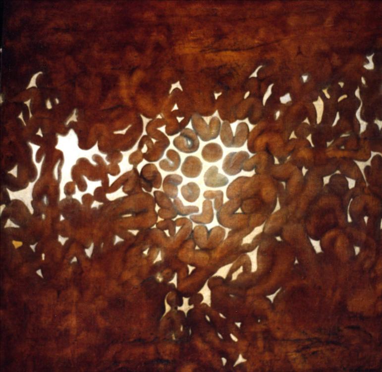 Alphabet Shapes, 1998 - olio su tela, 120 x 120 cm