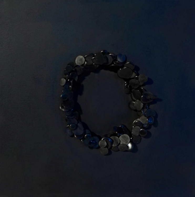 Black Cells, 2014 - vinile su tela, 40 x 40 cm